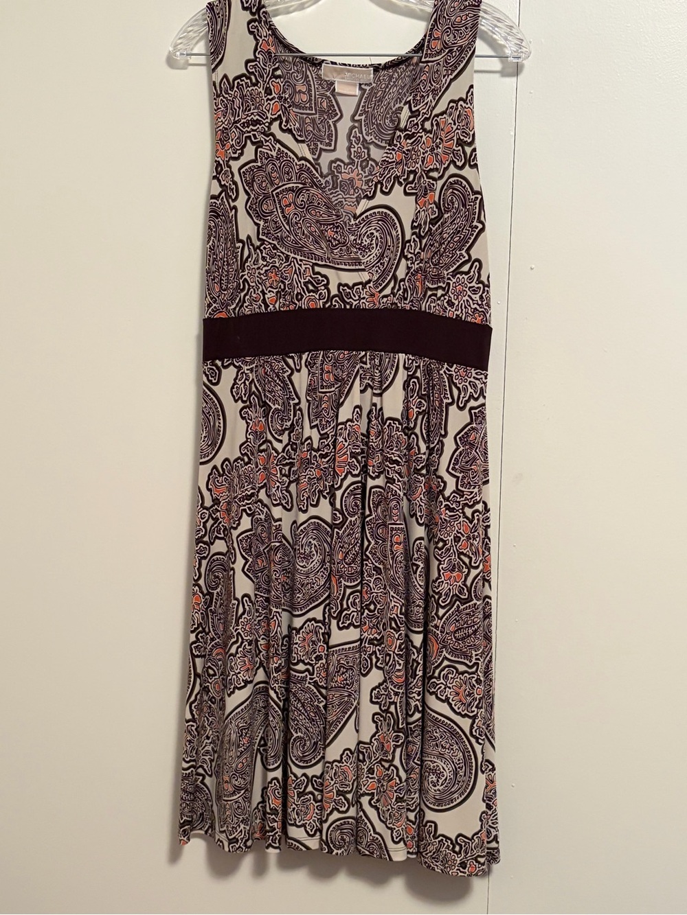 MICHAEL Michael Kors Beige and Brown Paisley Print Dress